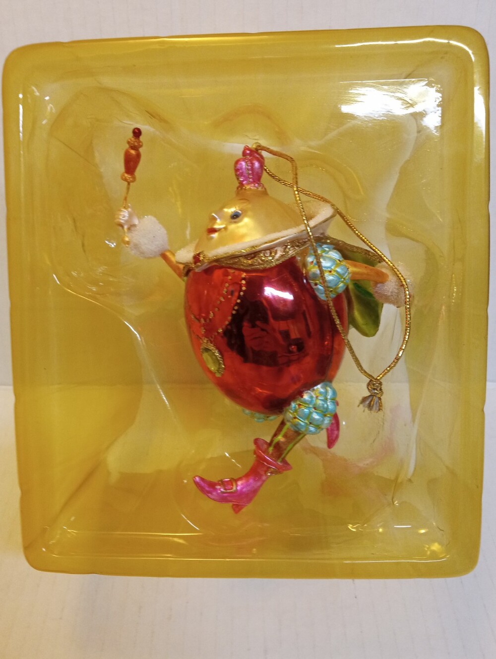 Rare Vintage AMC Christmas Ornament Humpty Dumpty Glass Ornament 5" Tall